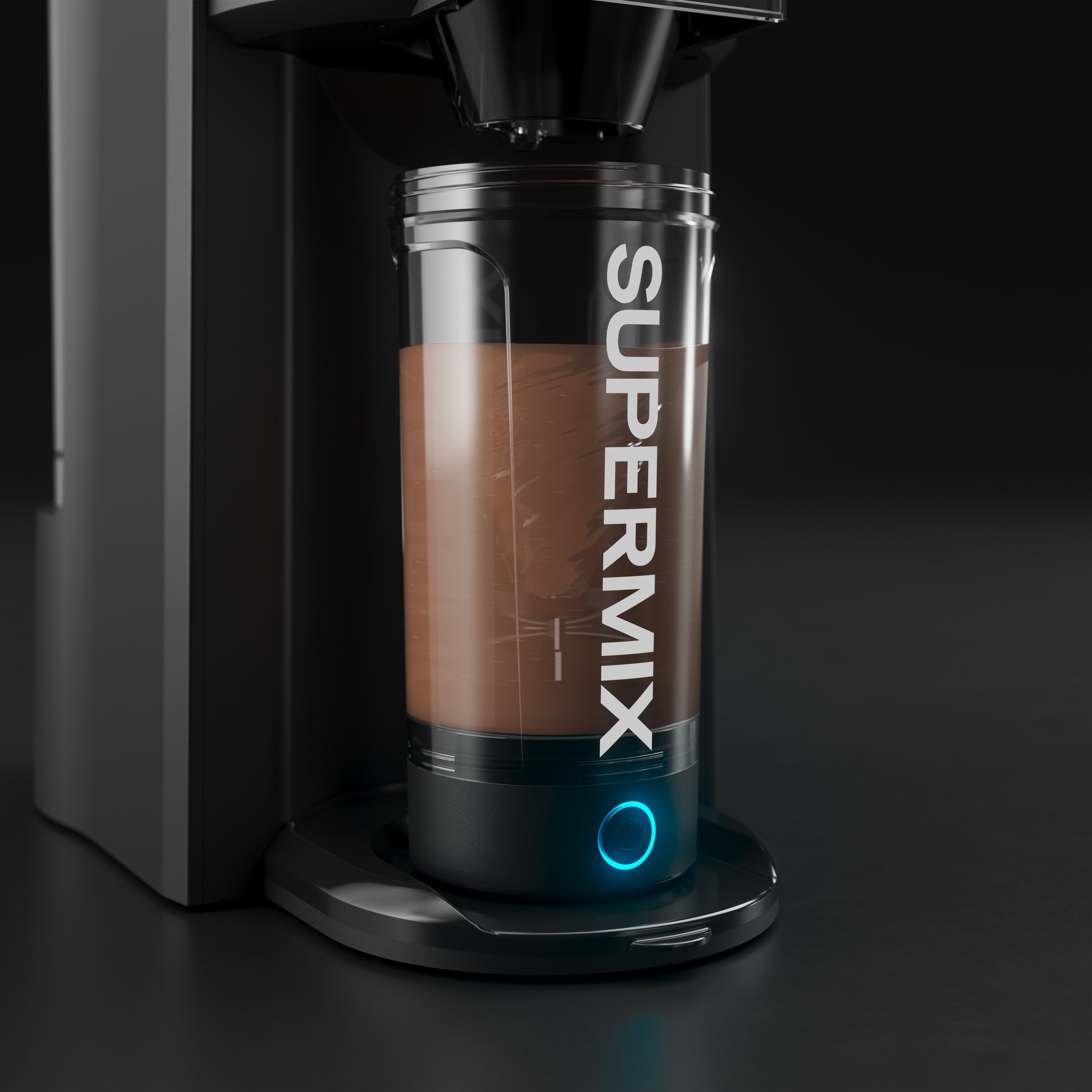The automatic mixing cup for the Brezza Supermix eliminates clumps for a smooth protein shake