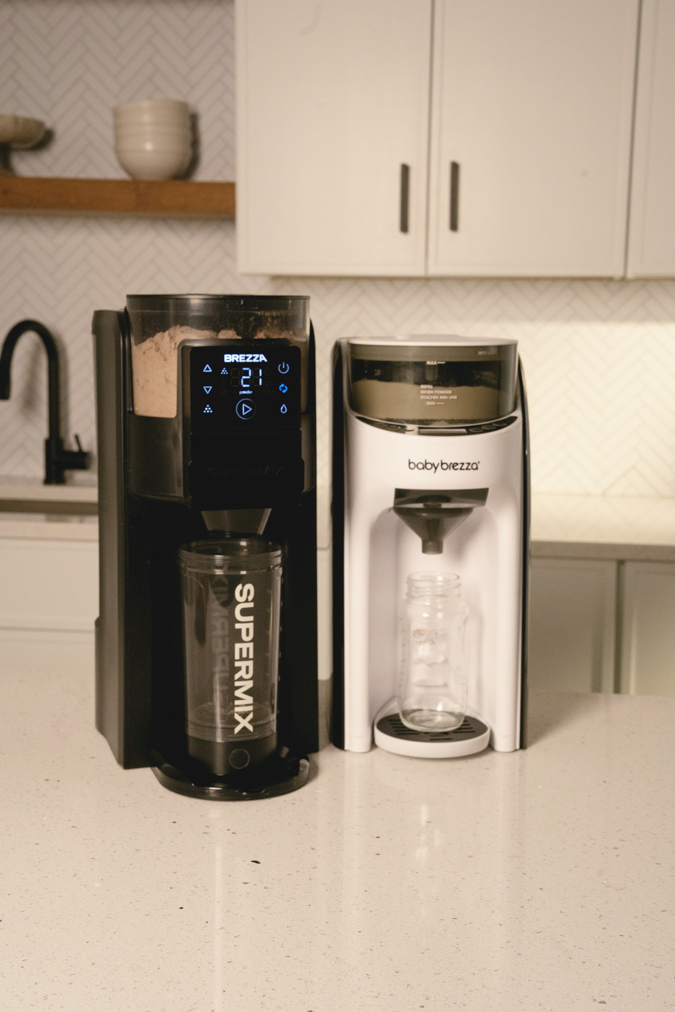Image of the Supermix Next to the Formula Pro Advanced