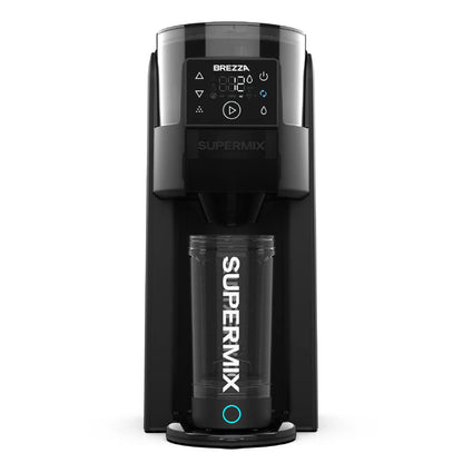 Front view of the Brezza Supermix protein shake maker – first appliance that automatically makes a clump-free protein shake at the touch of a button